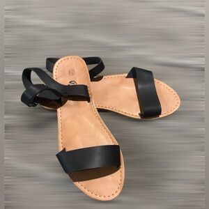 Black Leather Sandals